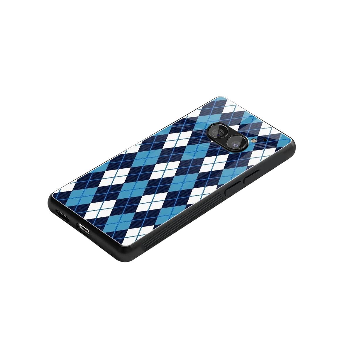 Argyle Blue stylish phone case for nothing phone 2a | glossy glass and slim fit