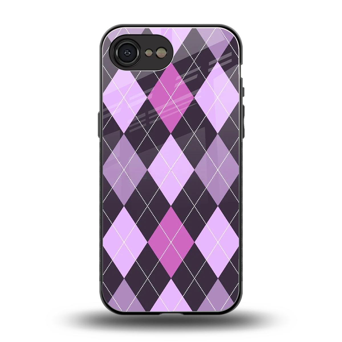 Argyle Purple back phone cover | glass case for iphone 16e