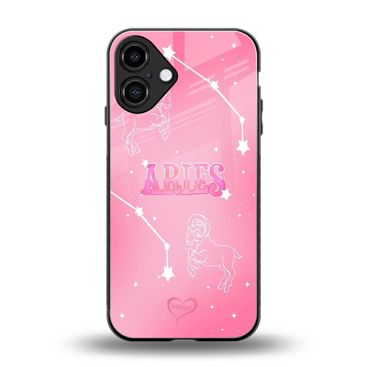 Aries Aura back phone cover | glass case for iphone 16 plus