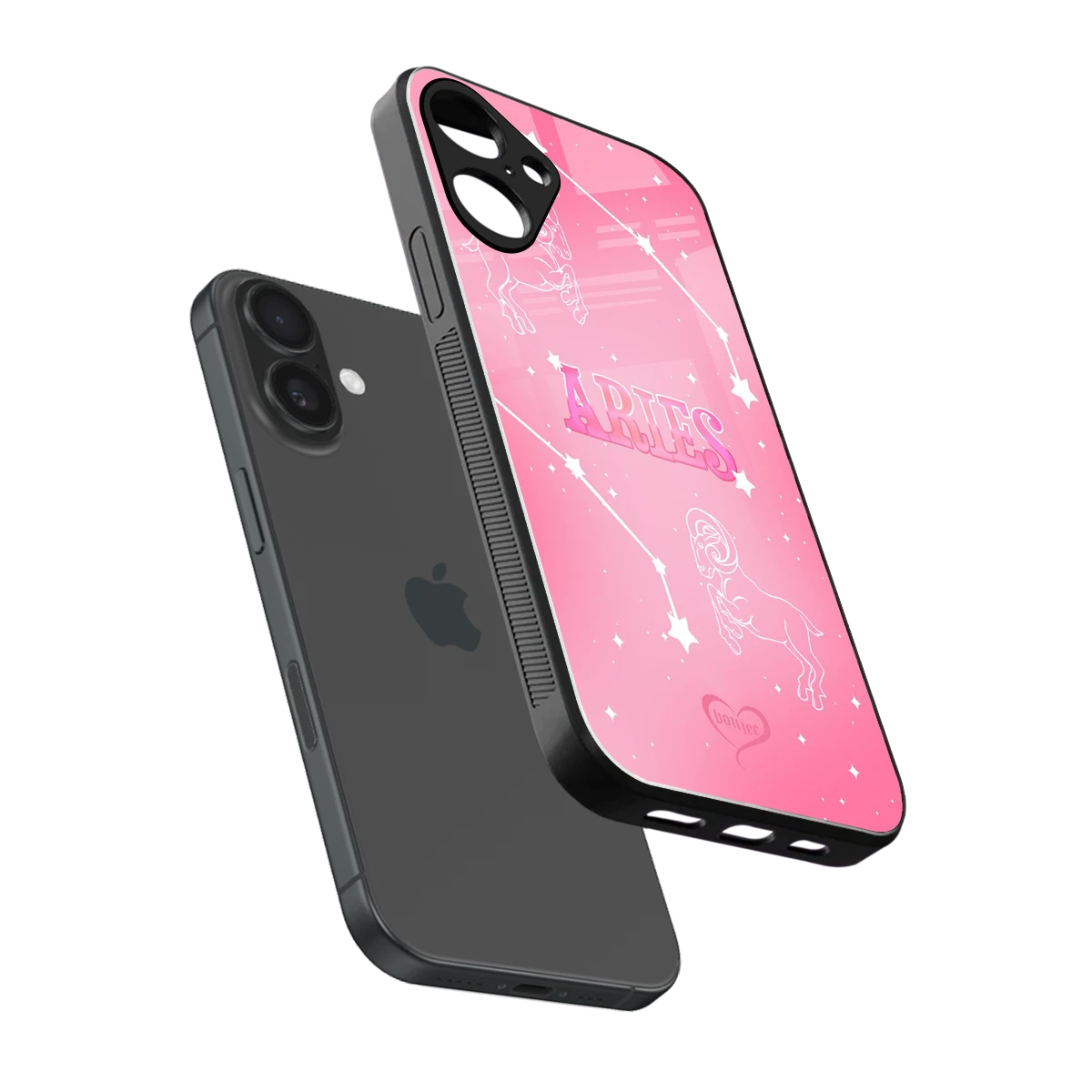 Aries Aura sleek iphone 16 plus cover with tempered glass back and TPU edges
