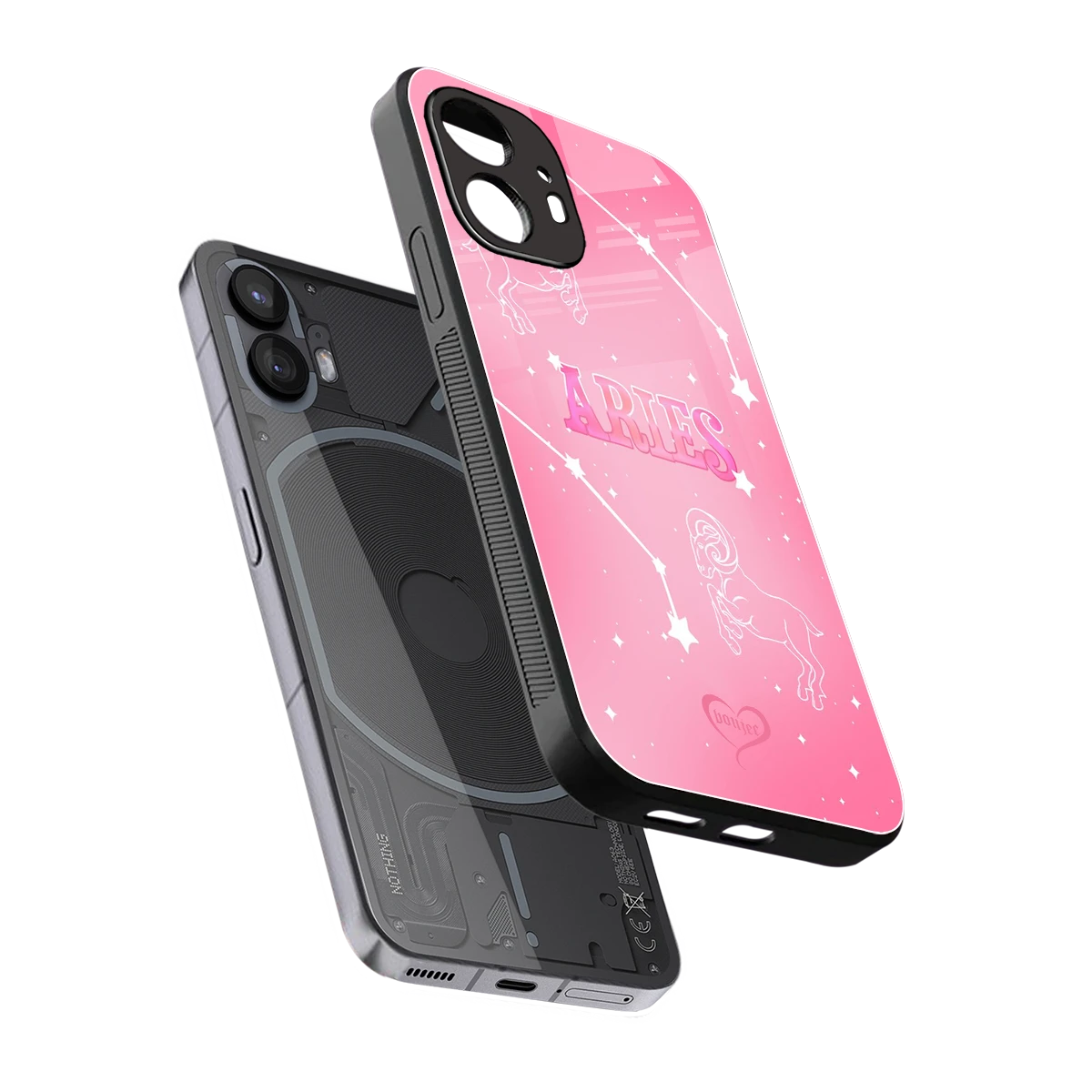 Aries Aura sleek nothing phone 2 cover with tempered glass back and TPU edges
