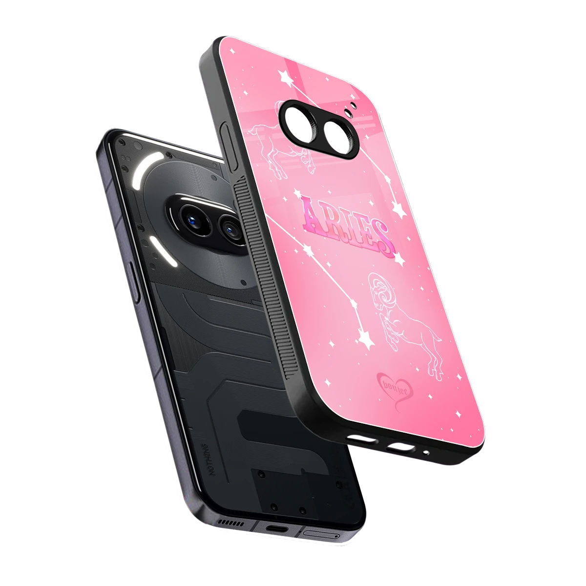 Aries Aura sleek nothing phone 2a cover with tempered glass back and TPU edges