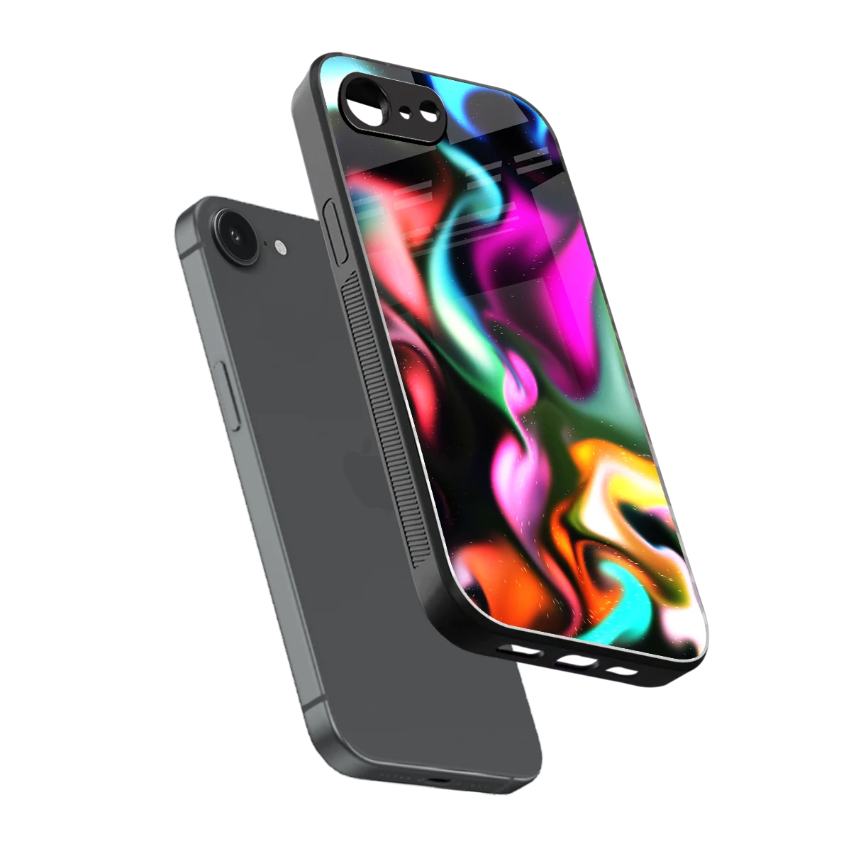 Aurora Glow sleek iphone 16e cover with tempered glass back and TPU edges