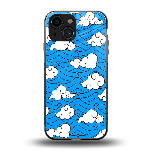 Azure Dreams back phone cover | glass case for iphone 13 mini