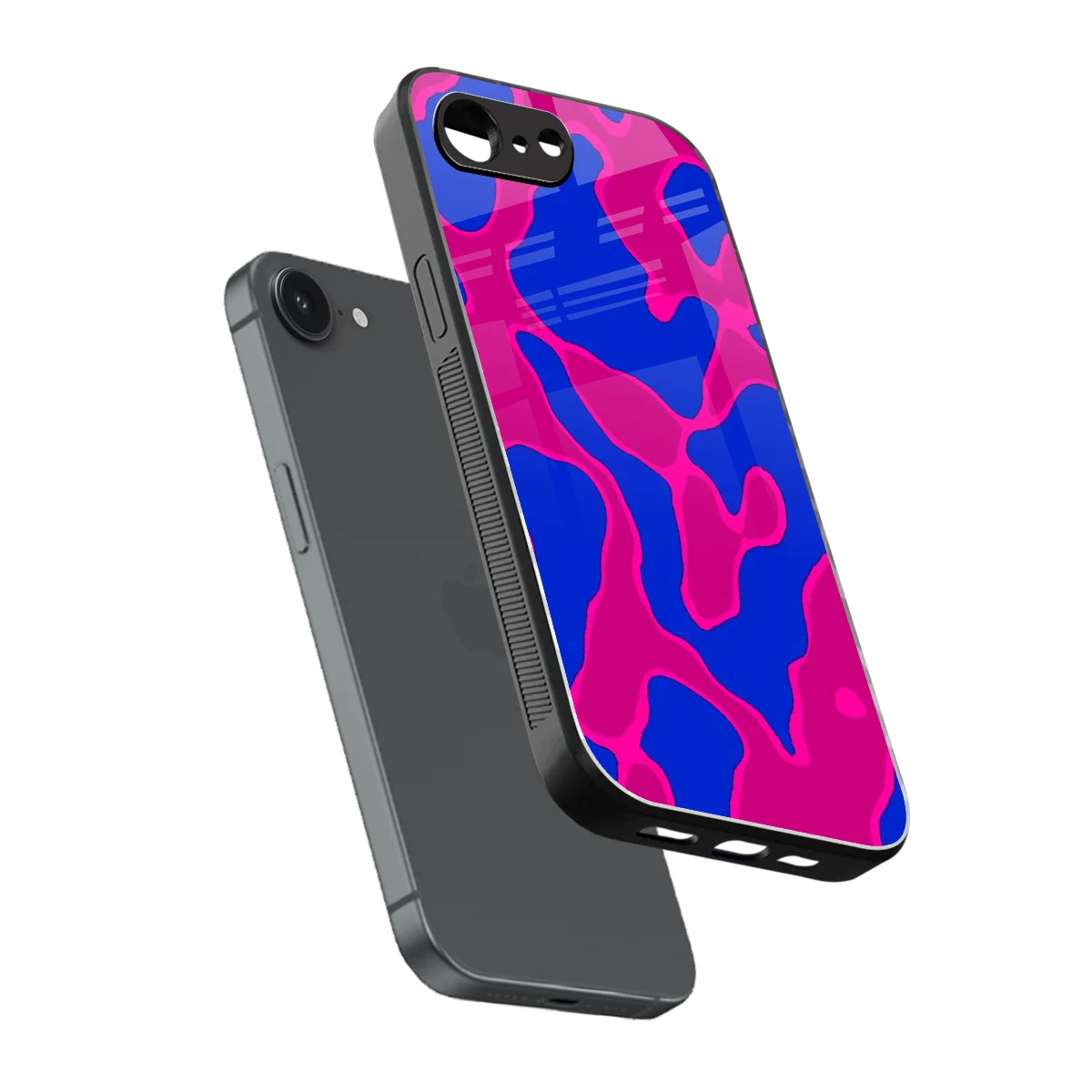 Azure Melt sleek iphone 16e cover with tempered glass back and TPU edges