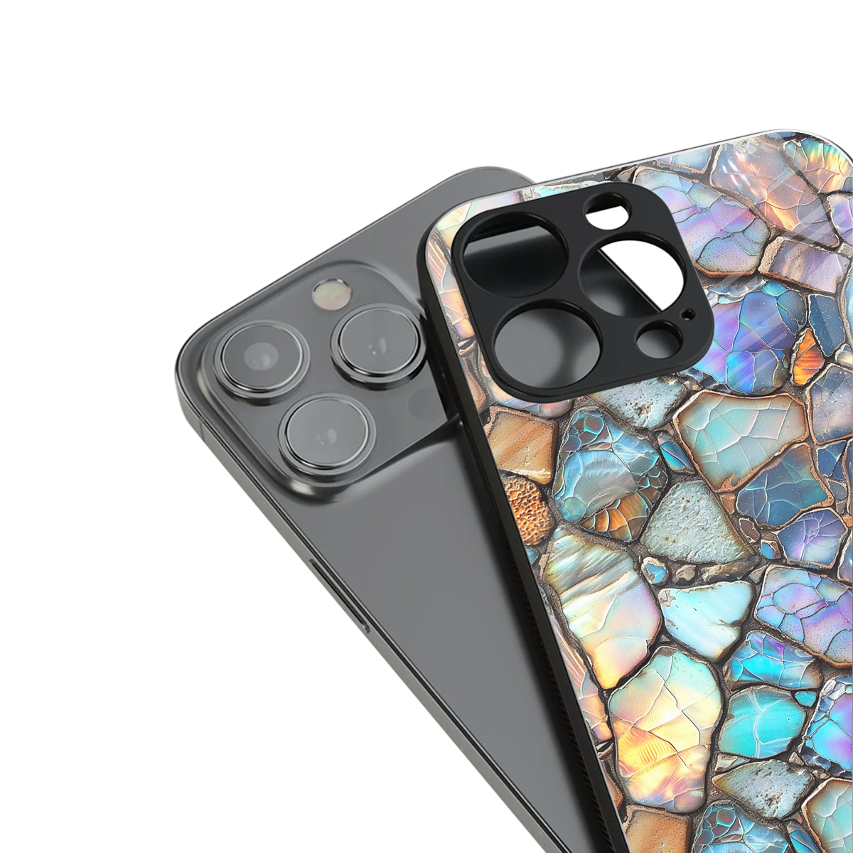 Azure Stone stylish phone case for iPhone 16 | glossy glass and slim fit