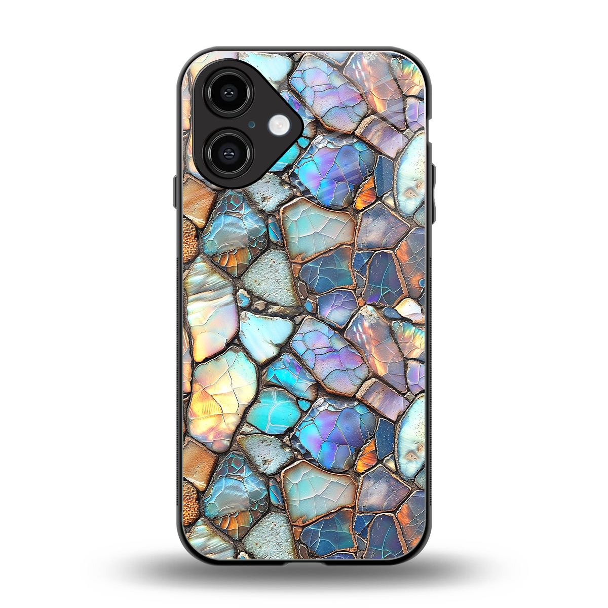Azure Stone back phone cover | glass case for iphone 16