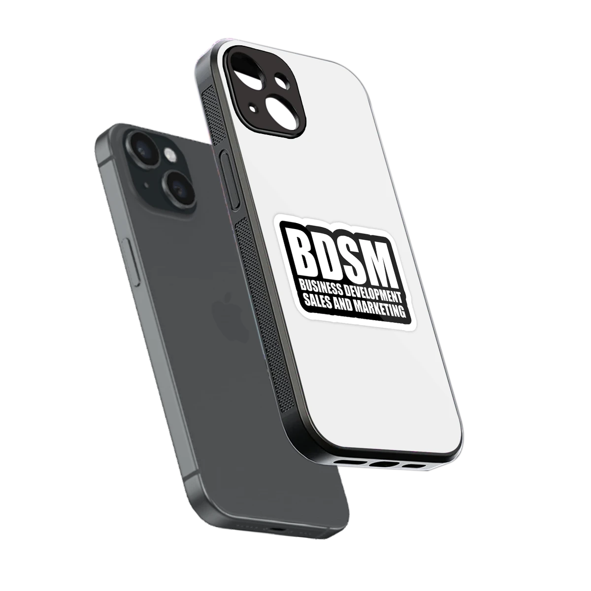 BDSM sleek iphone 13 cover with tempered glass back and TPU edges