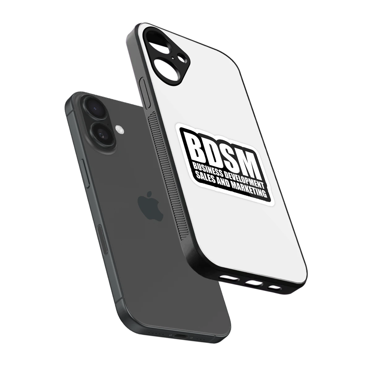 BDSM sleek iphone 16 plus cover with tempered glass back and TPU edges