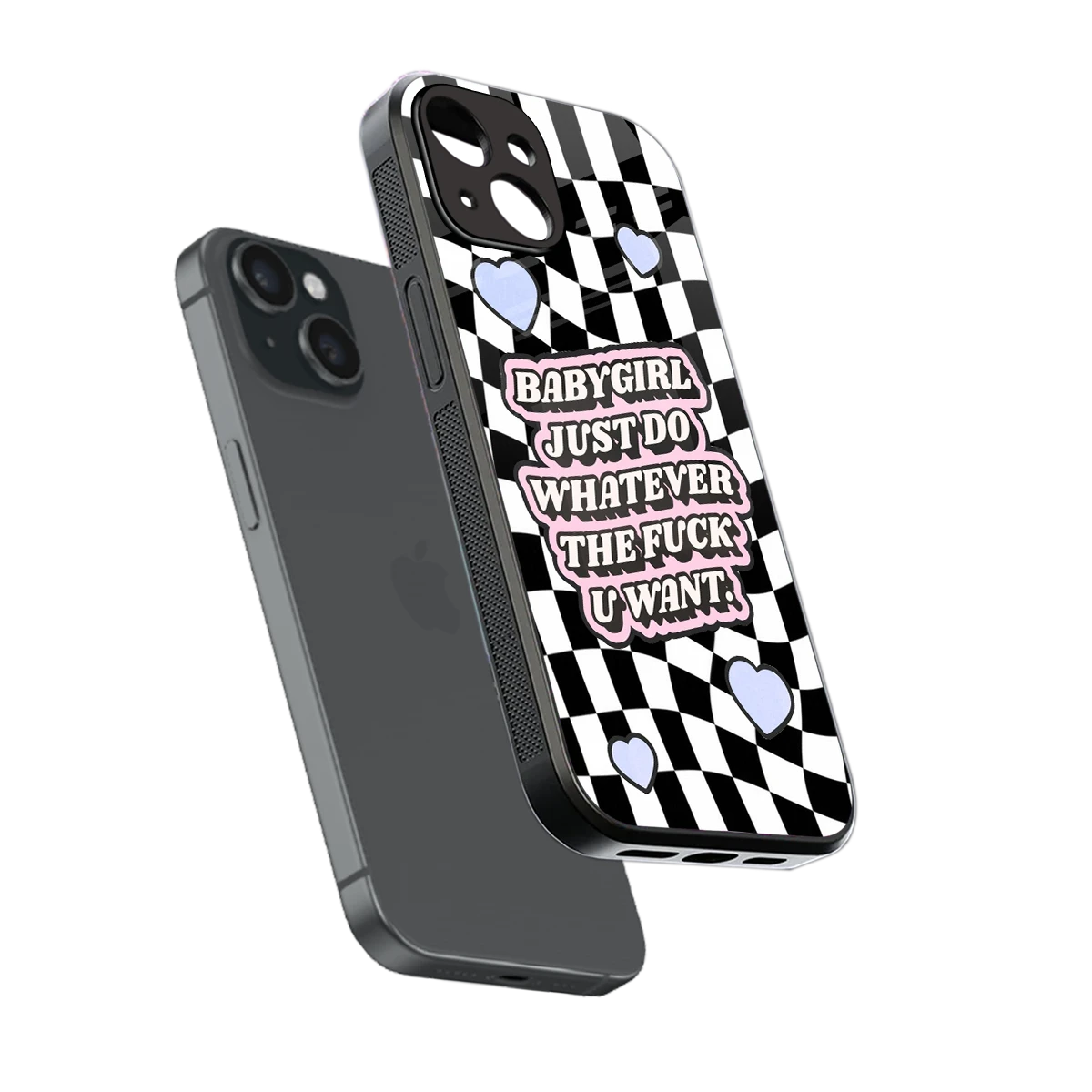 Babygirl sleek iphone 13 cover with tempered glass back and TPU edges