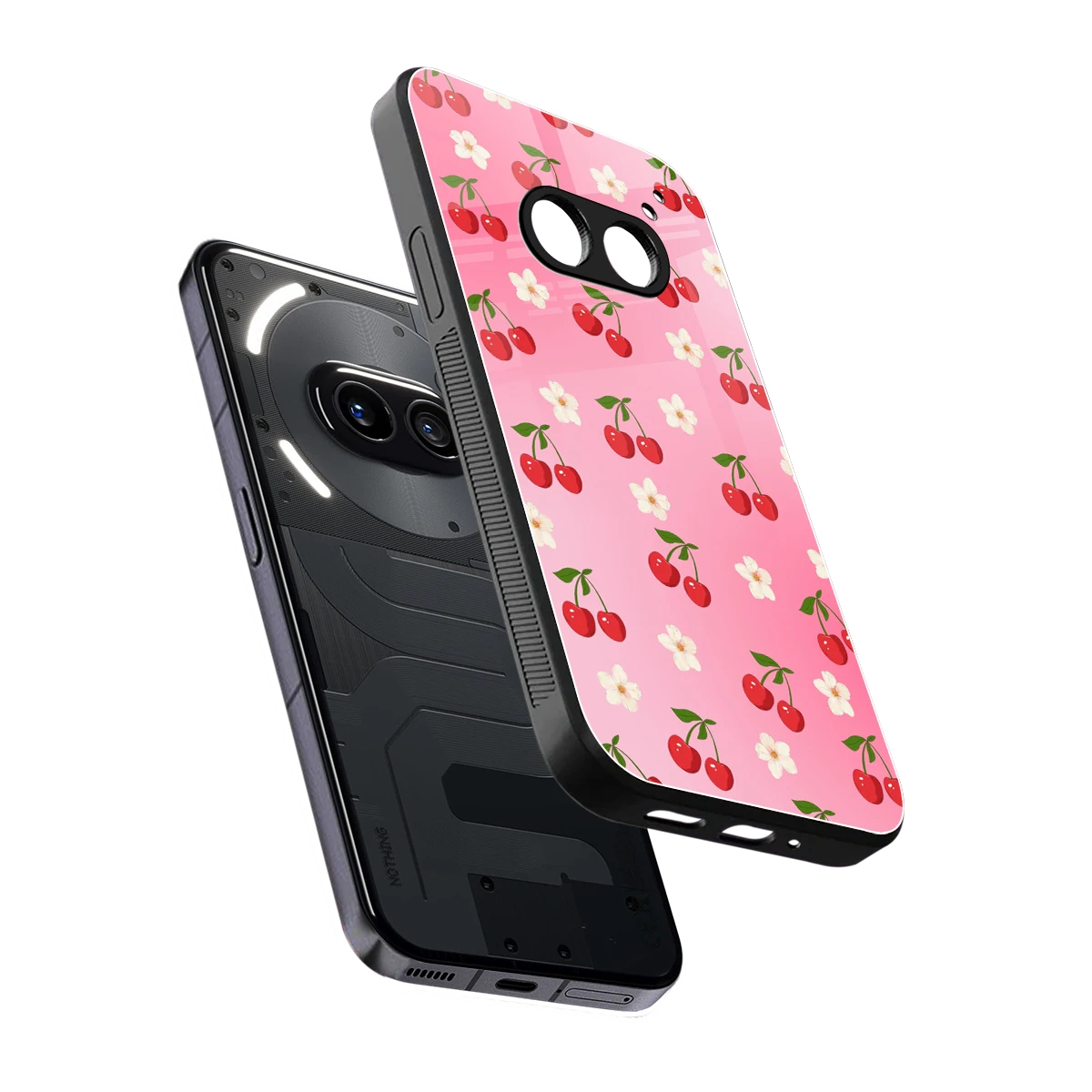 Berry Bliss sleek nothing phone 2a cover with tempered glass back and TPU edges