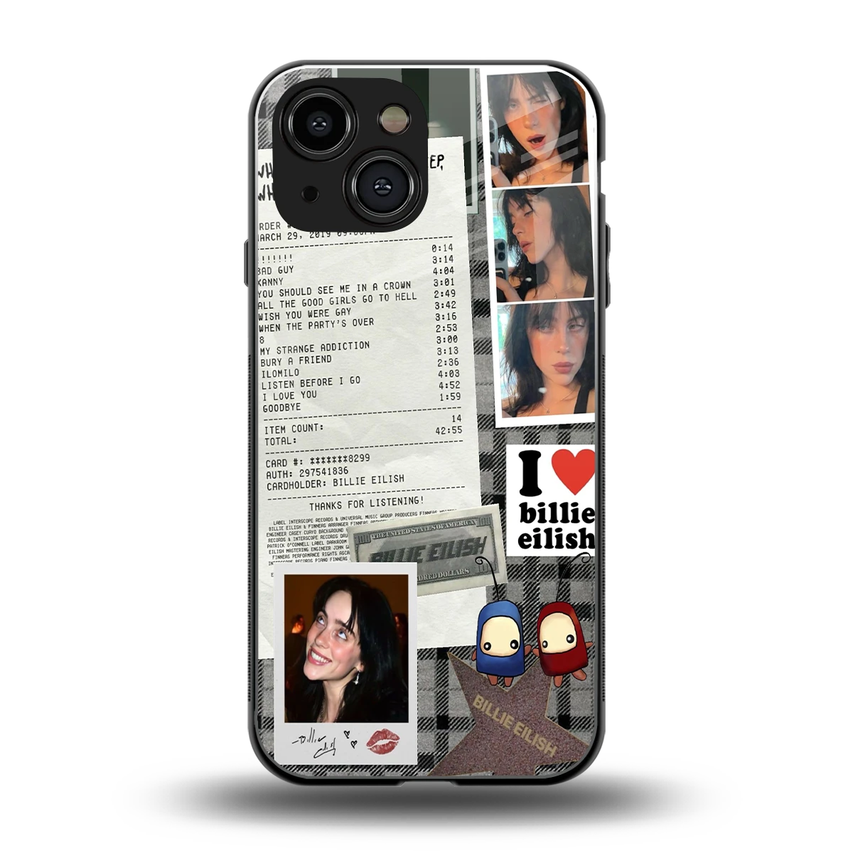 Billie Eilish back phone cover | glass case for iphone 13 mini