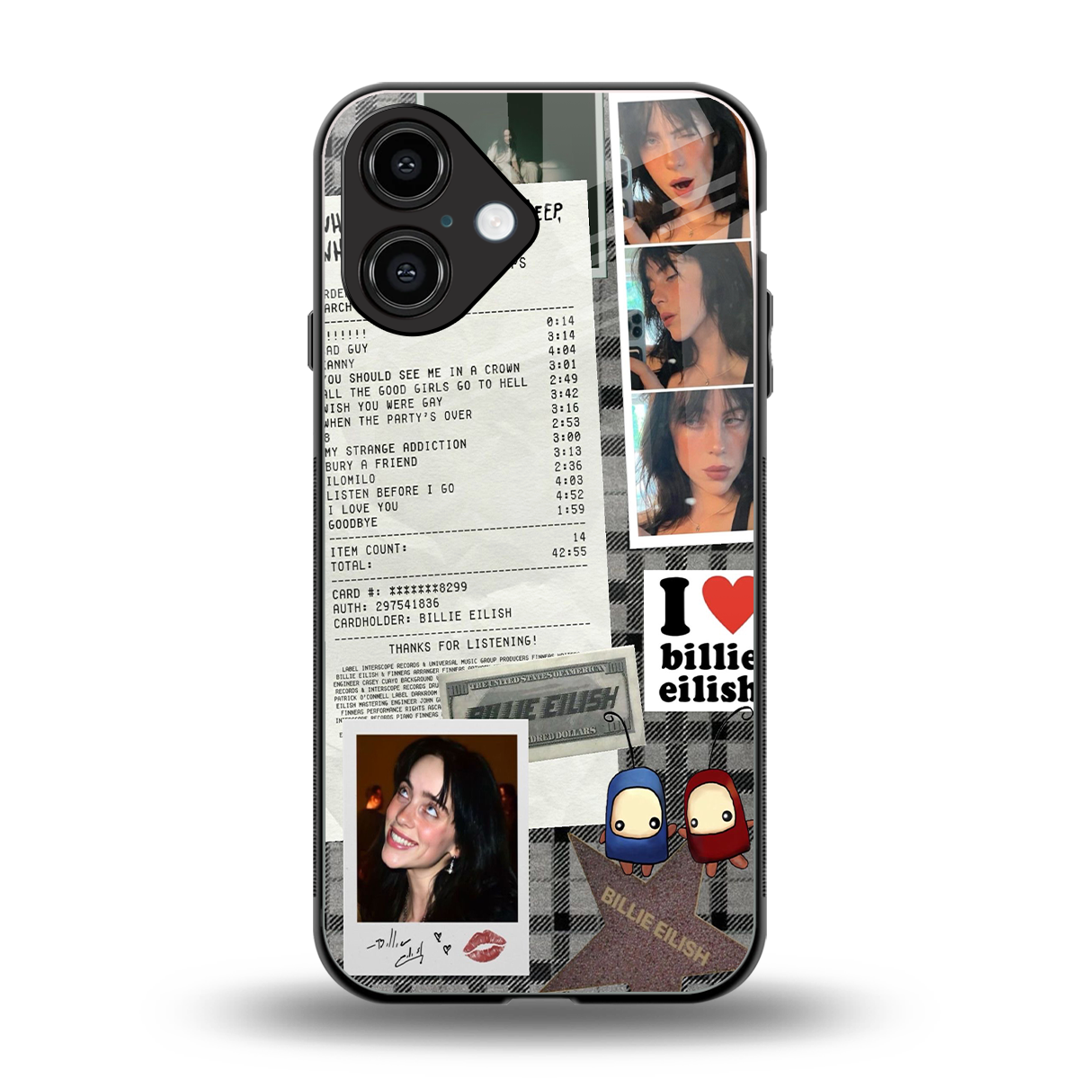 Billie Eilish Phone Case for Iphone 16 | Glass Case