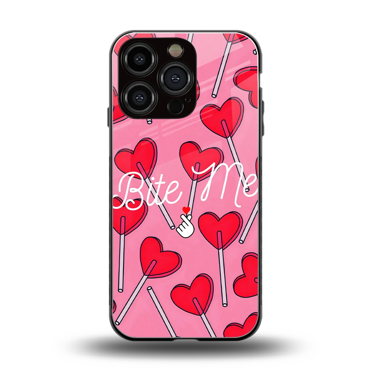 Bite Me back phone cover | glass case for iphone 16 pro