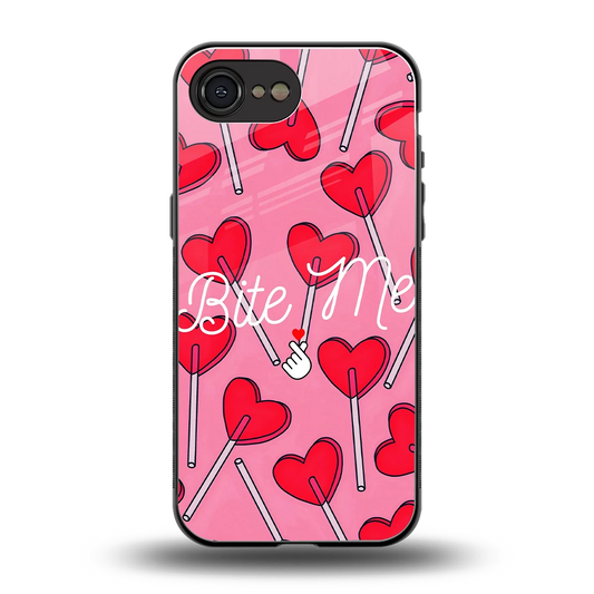 Bite Me back phone cover | glass case for iphone 16e