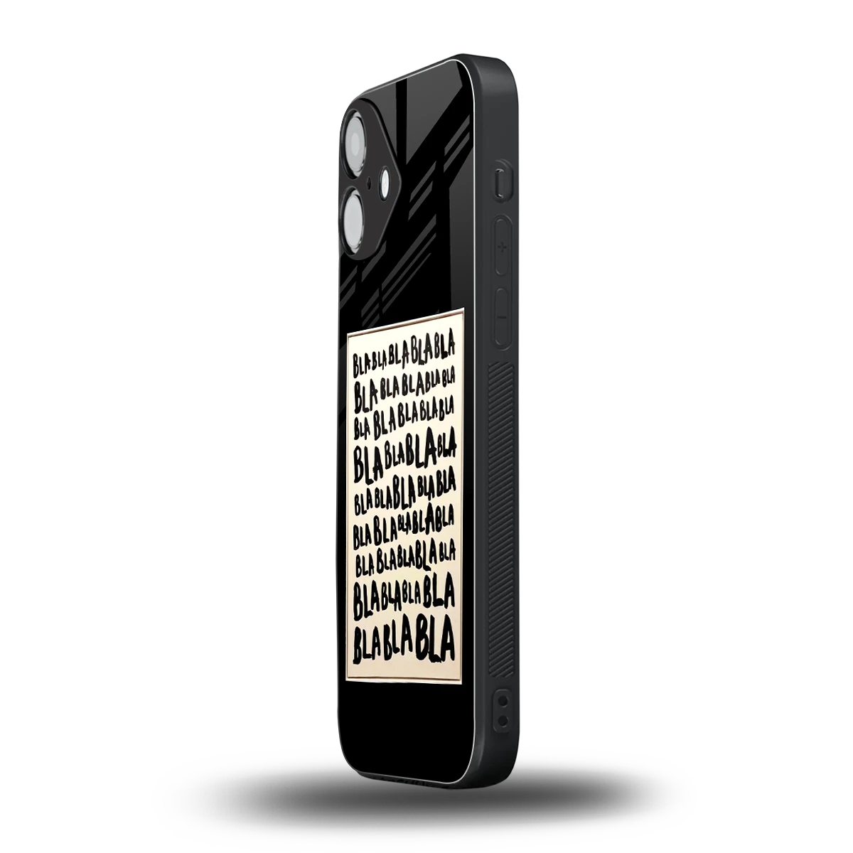 Bla Bla iphone 16 plus mobile cover | shockproof glass phone case