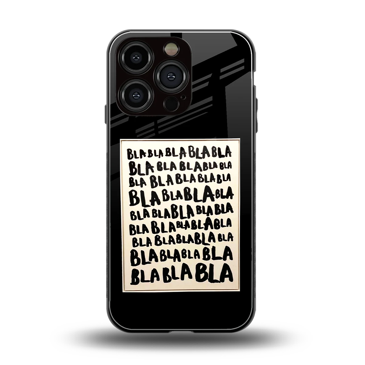 Bla Bla back phone cover | glass case for iphone 16 pro