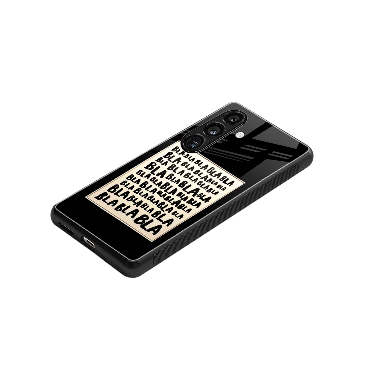 Bla Bla stylish phone case for samsung galaxy s24 | glossy glass and slim fit
