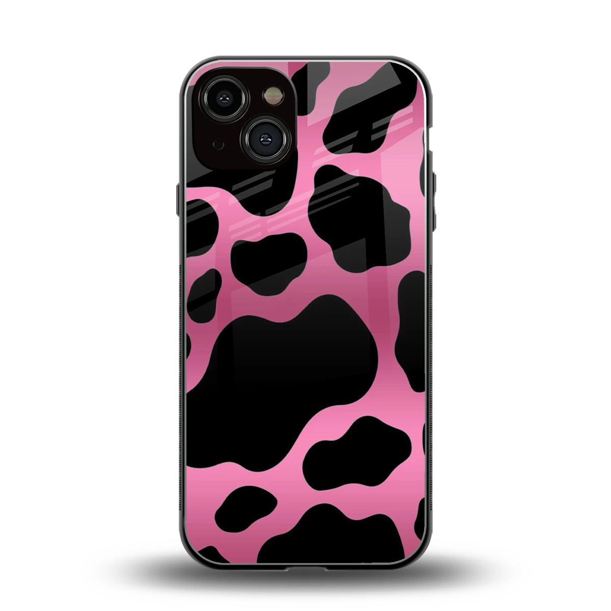 Black Pink Swirl back phone cover | glass case for iphone 13