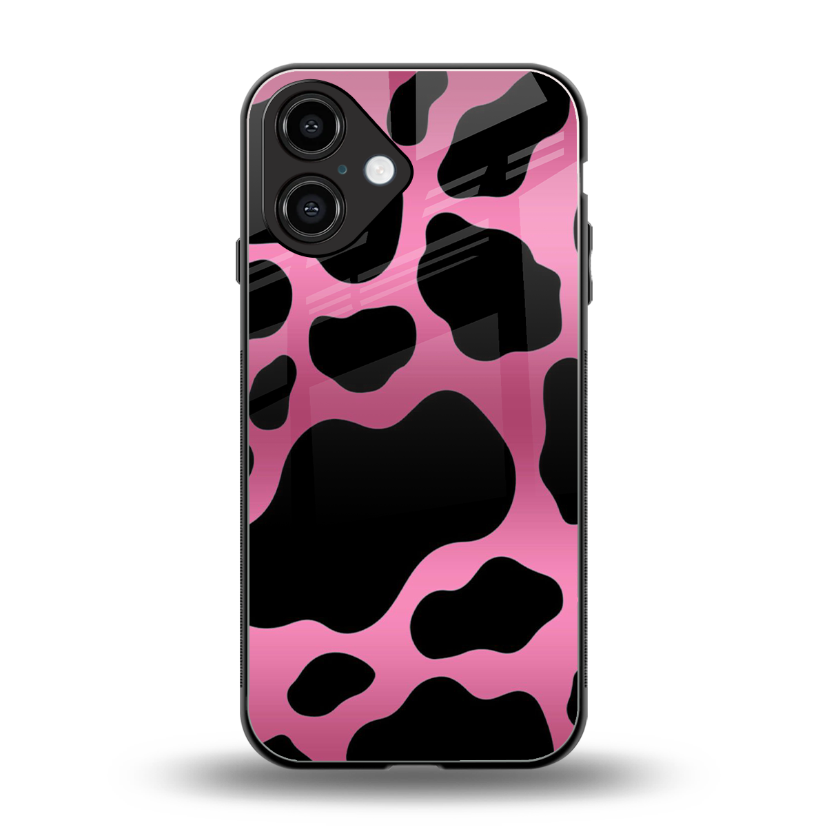 Black Pink Swirl Phone Case for Iphone 16 | Glass Case