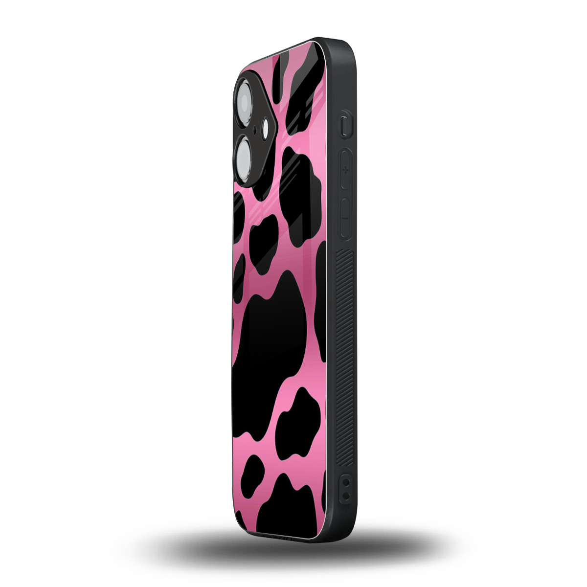 Black Pink Swirl Phone Case for Iphone 16 | Glass Case
