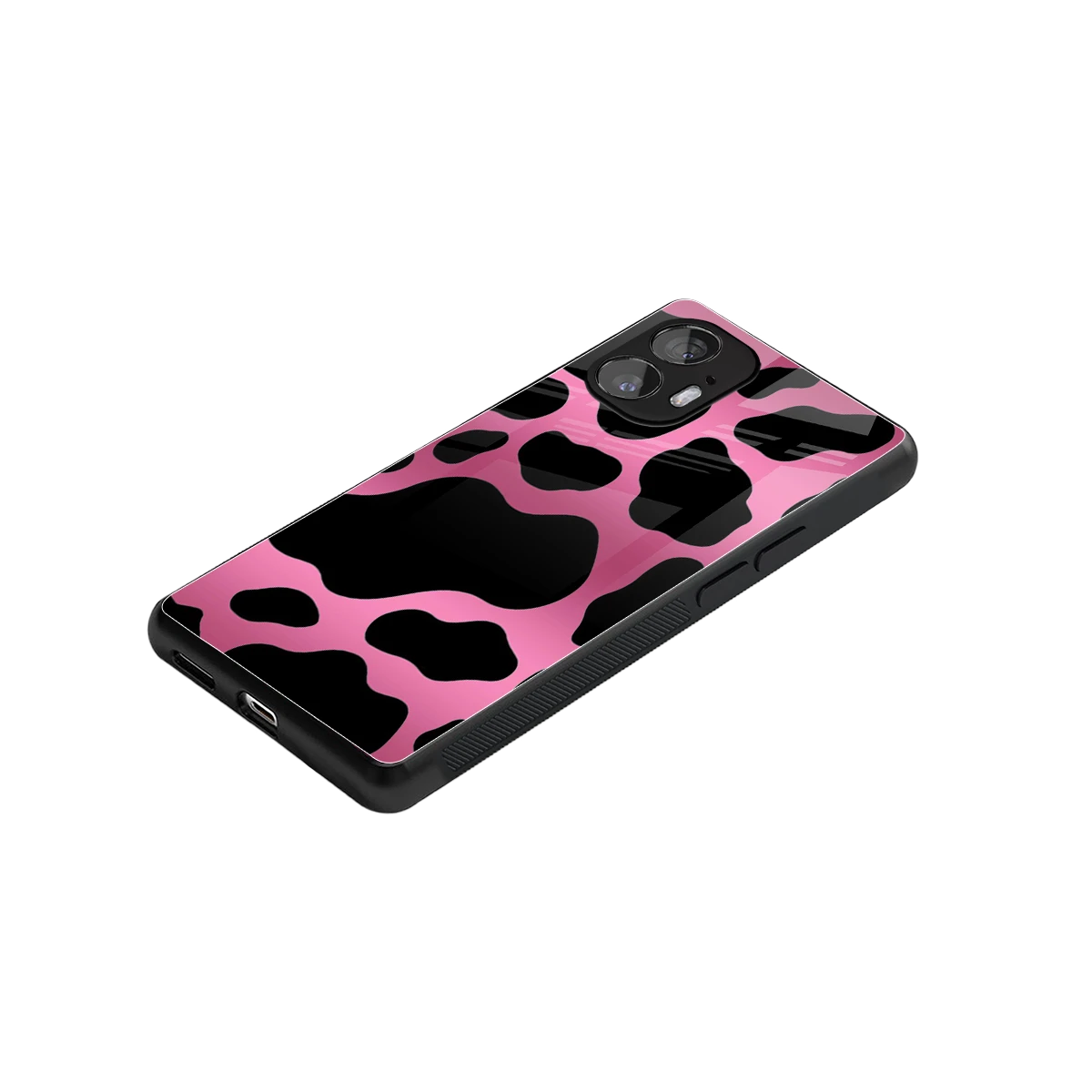 Black Pink Swirl stylish phone case for nothing phone 2 | glossy glass and slim fit