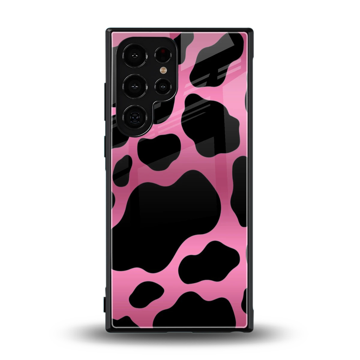 Black Pink Swirl back phone cover | glass case for samsung galaxy s24 ultra