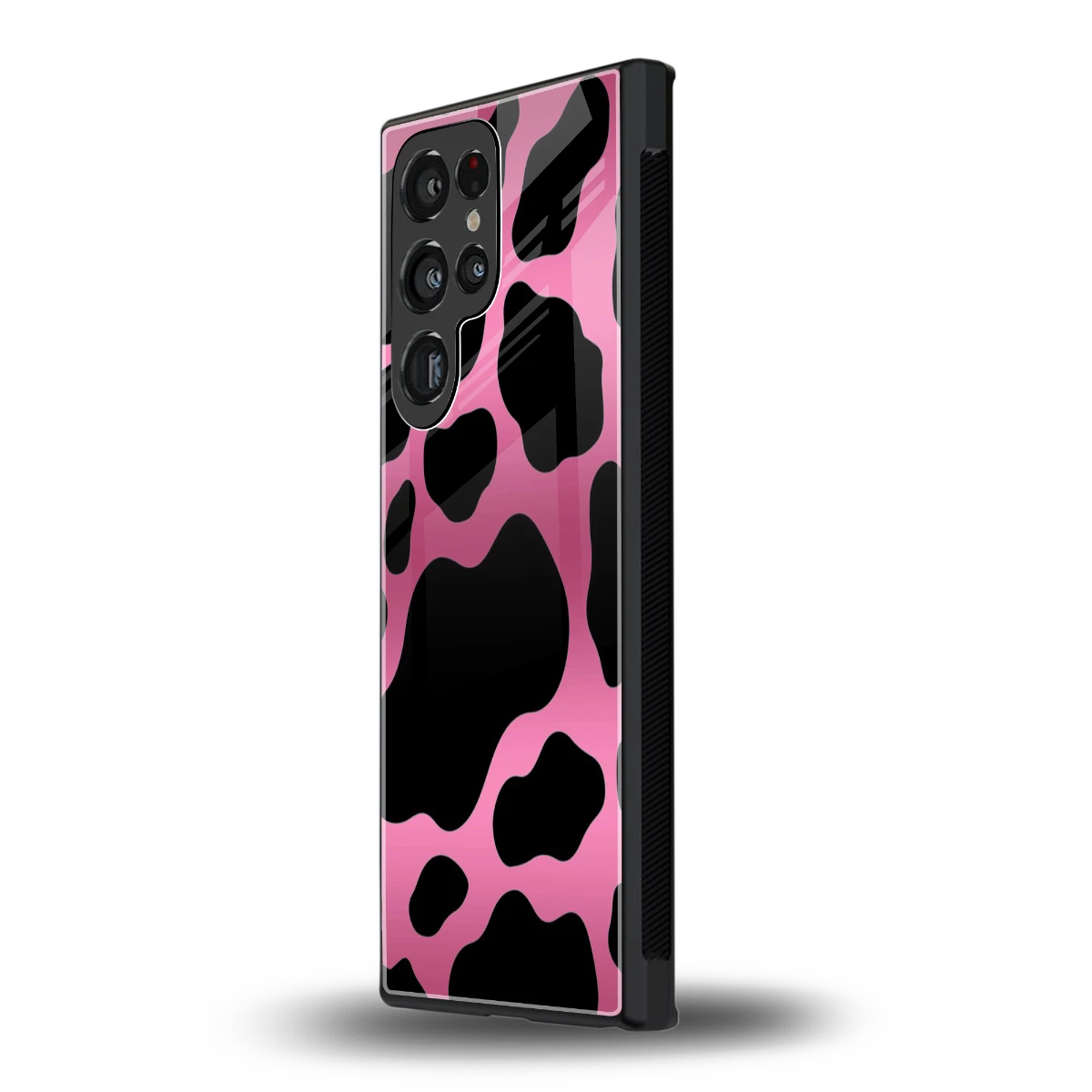 Black Pink Swirl samsung galaxy s24 ultra mobile cover | shockproof glass phone case