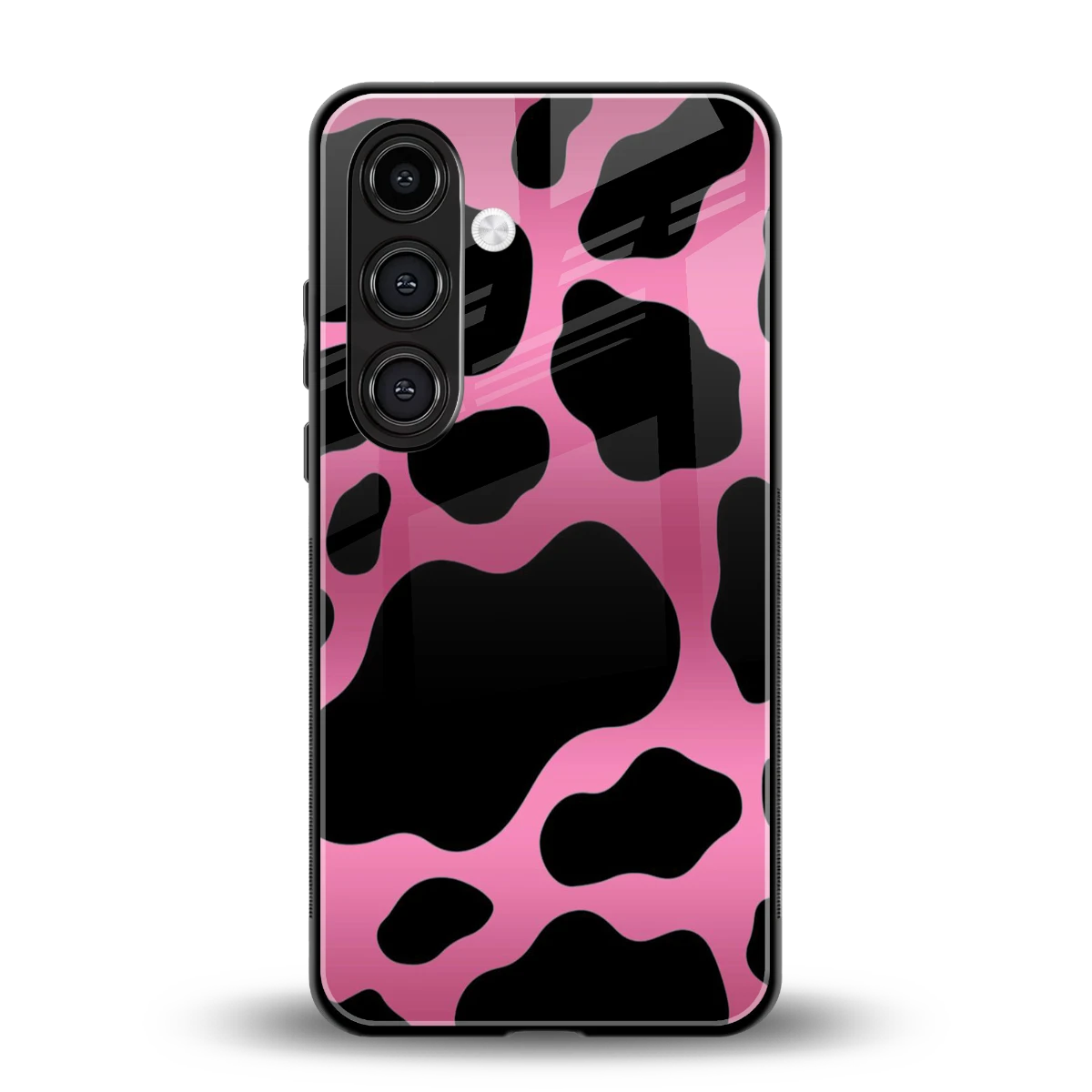 Black Pink Swirl back phone cover | glass case for samsung galaxy s23 plus