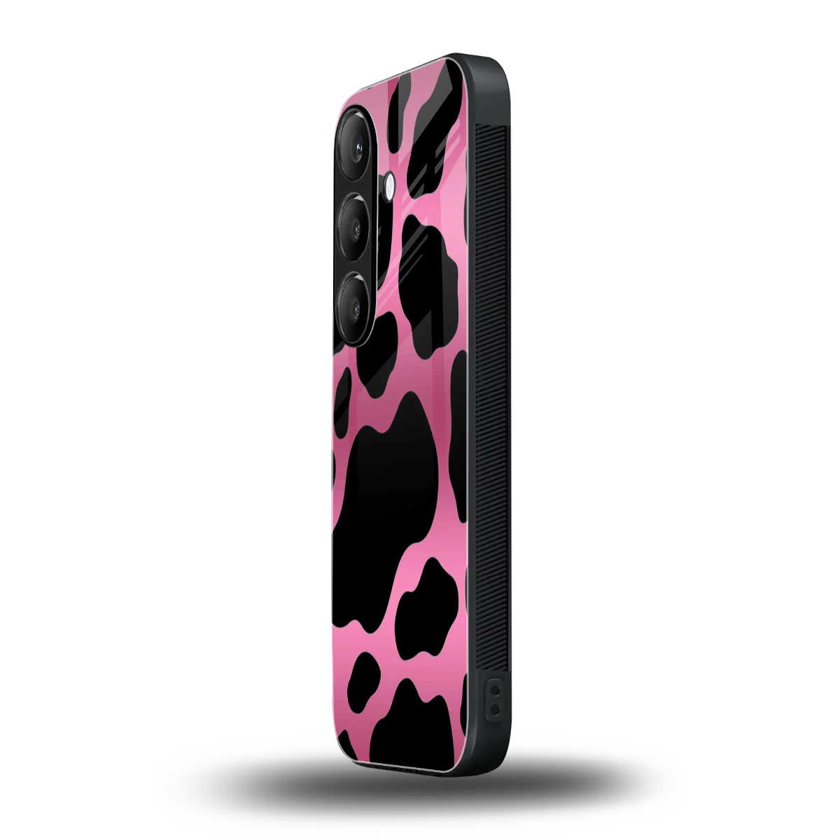 Black Pink Swirl samsung galaxy s23 plus mobile cover | shockproof glass phone case