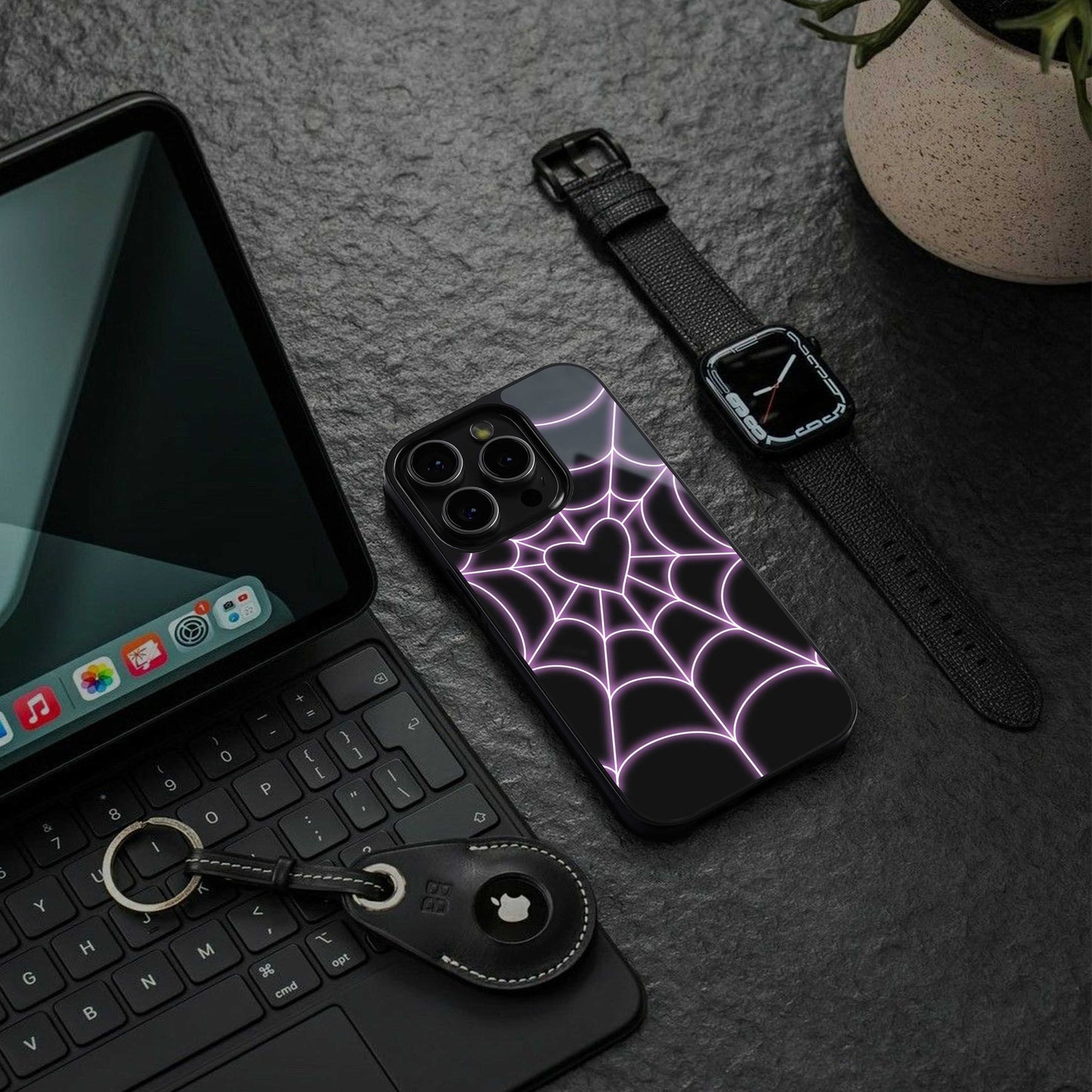 Black Jelly Bean Phone Case for Iphone 16 | Glass Case