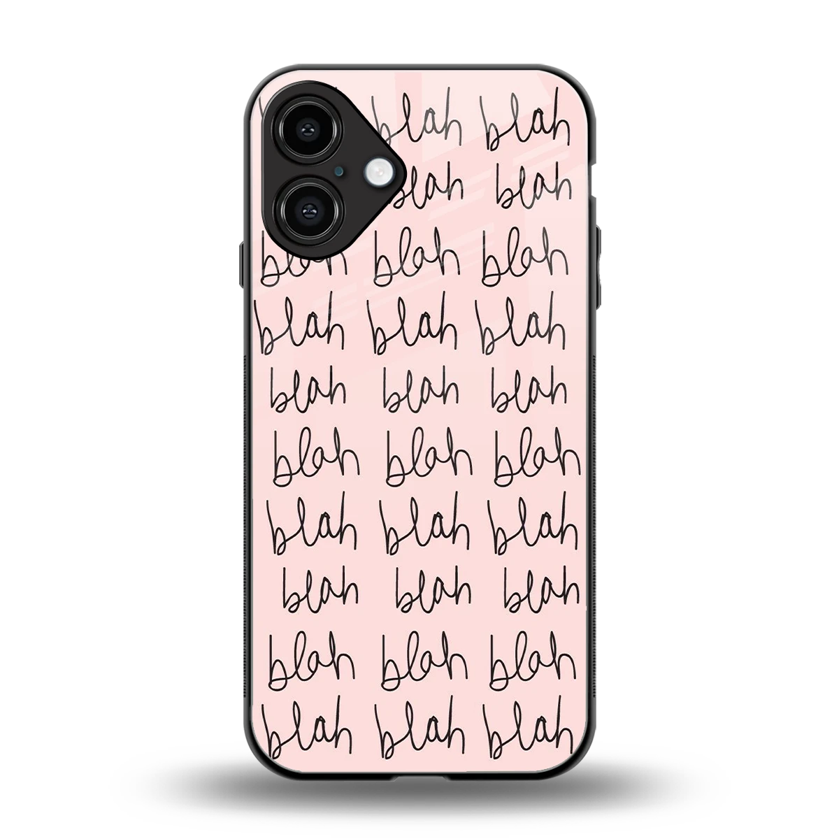 Blah Blah Blah back phone cover | glass case for iphone 16 plus