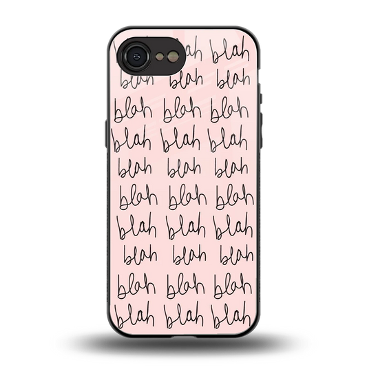 Blah Blah Blah back phone cover | glass case for iphone 16e