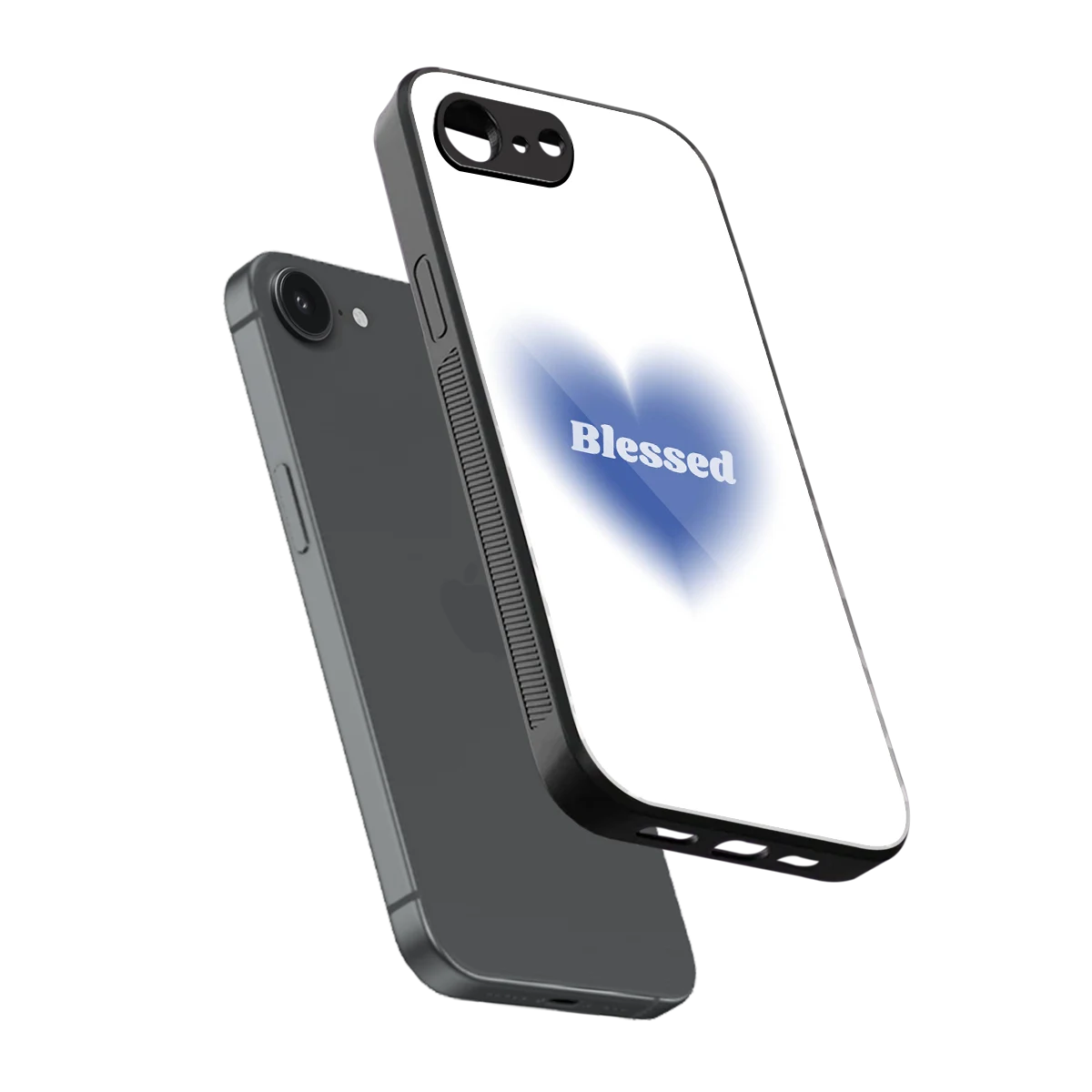 Blessed sleek iphone 16e cover with tempered glass back and TPU edges