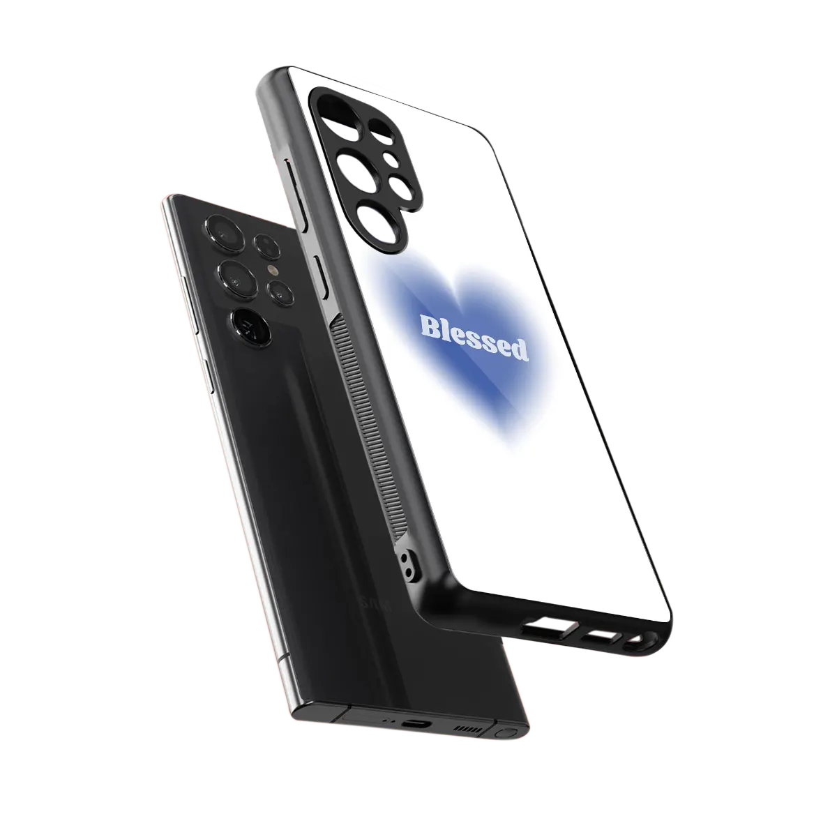 Blessed sleek samsung galaxy s25 ultra cover with tempered glass back and TPU edges