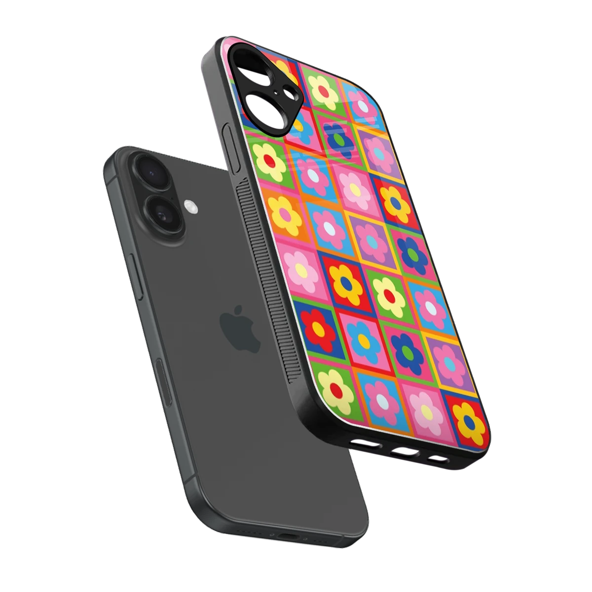Blossom Harmony sleek iphone 16 plus cover with tempered glass back and TPU edges