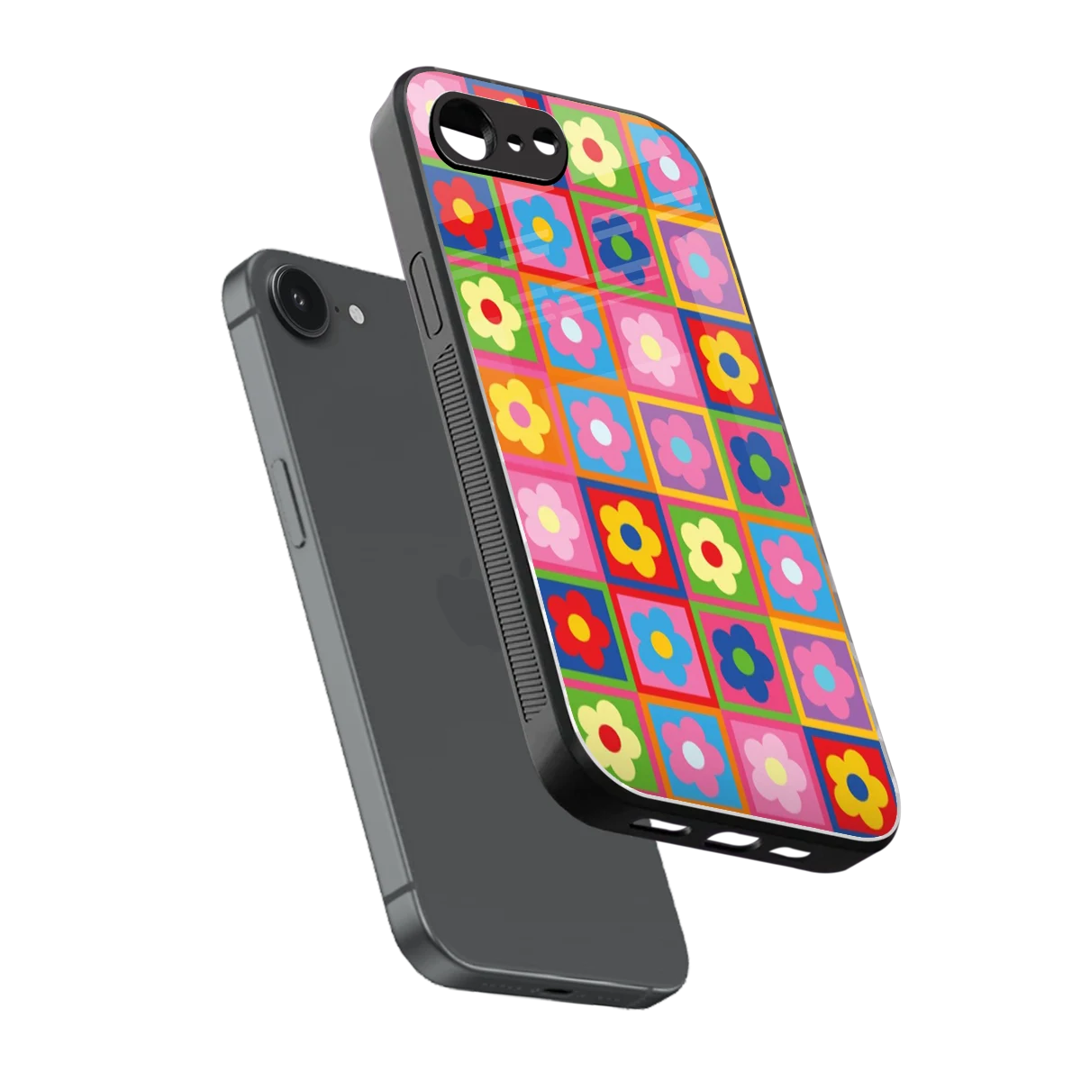 Blossom Harmony sleek iphone 16e cover with tempered glass back and TPU edges