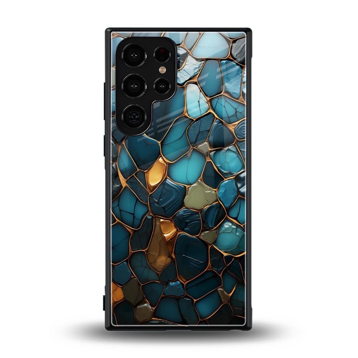 Blue Mirage back phone cover | glass case for samsung galaxy s24 ultra