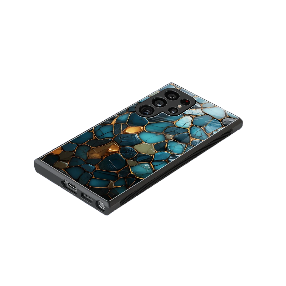 Blue Mirage stylish phone case for samsung galaxy s24 ultra | glossy glass and slim fit