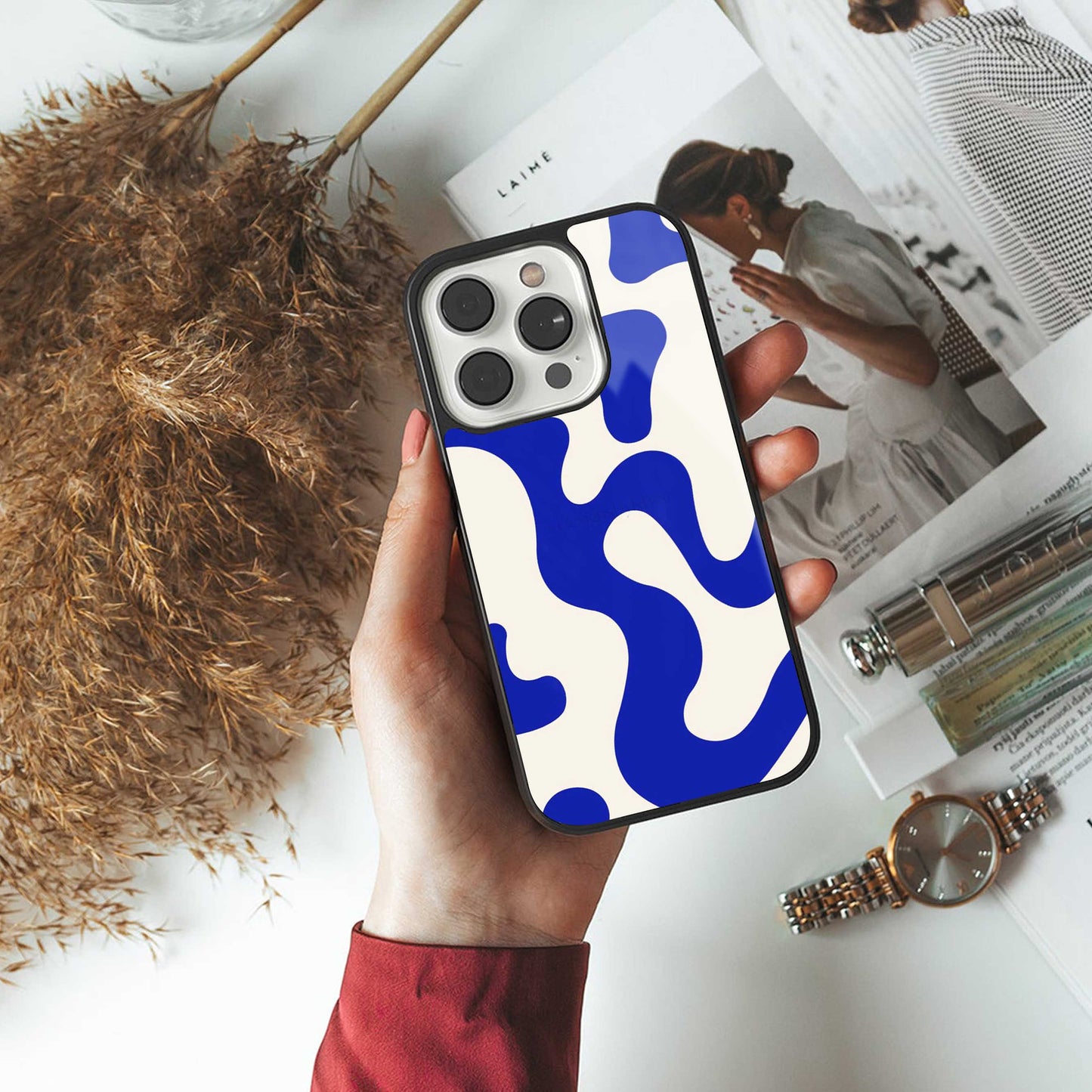 Blue Drift Phone Case for Iphone 16 | Glass Case