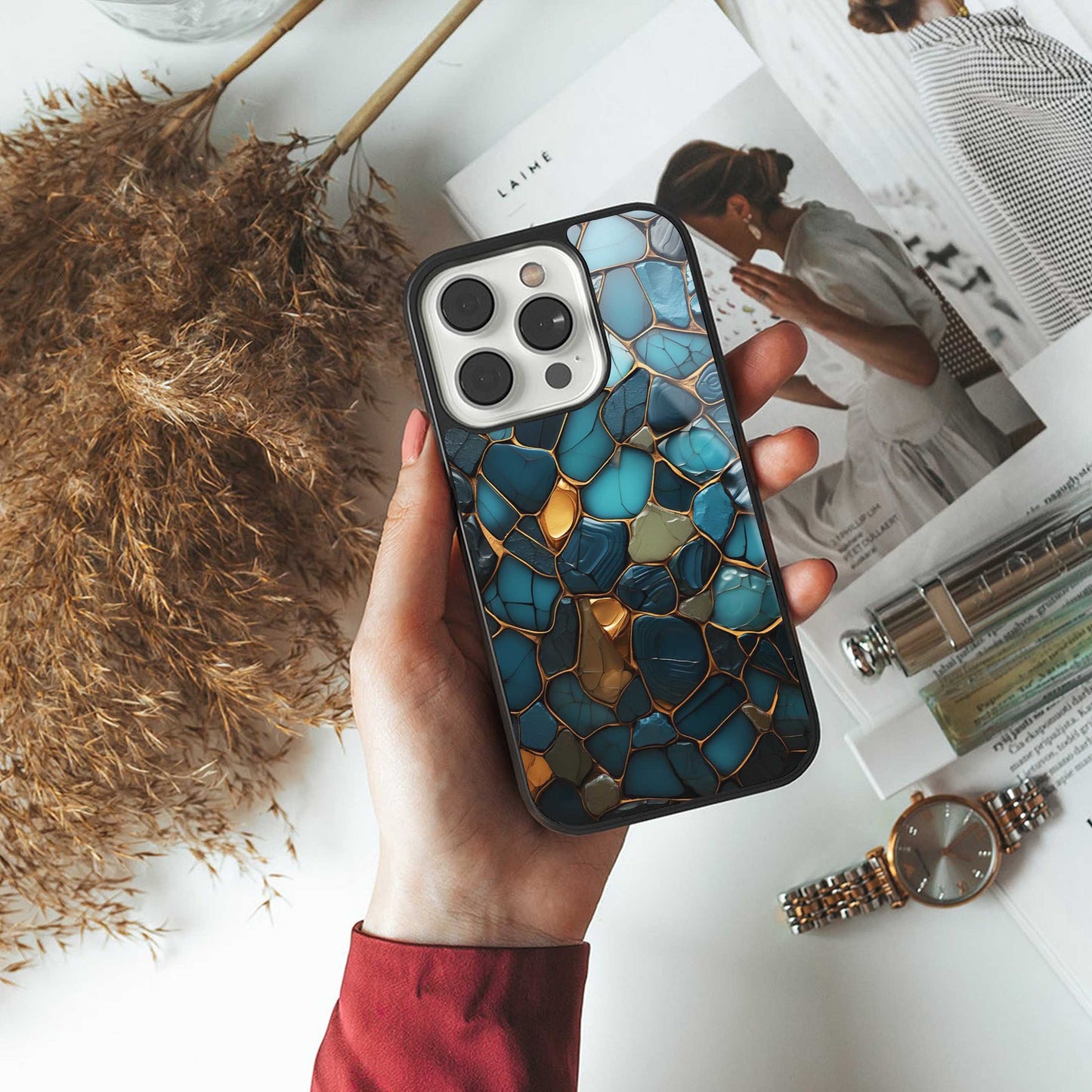 Blue Mirage Phone Case for Iphone 16 | Glass Case