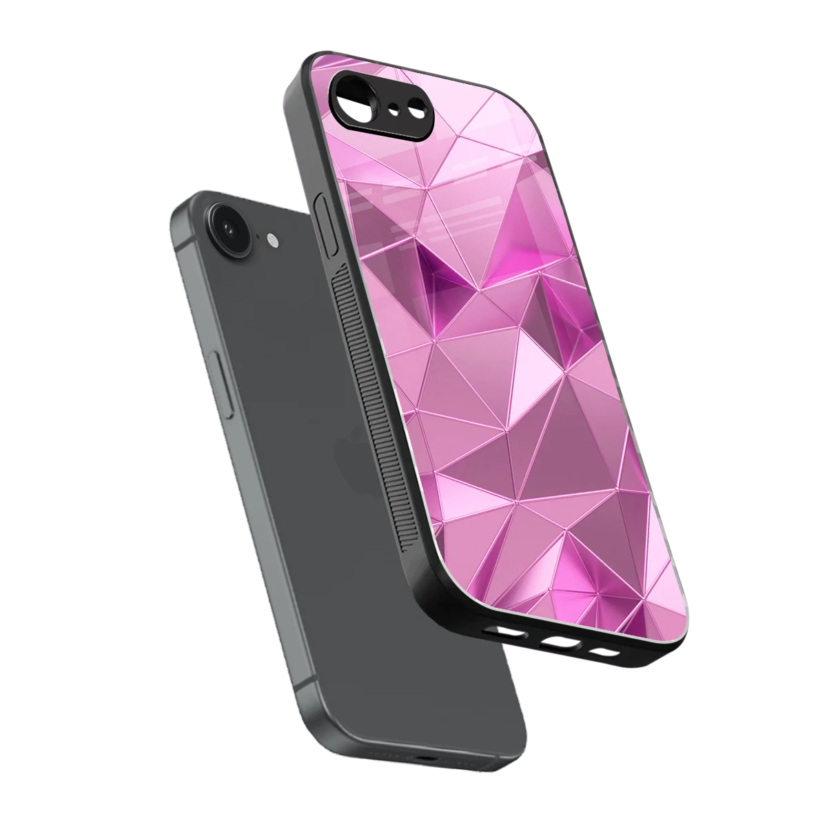 Blush Mosaic sleek iphone 16e cover with tempered glass back and TPU edges