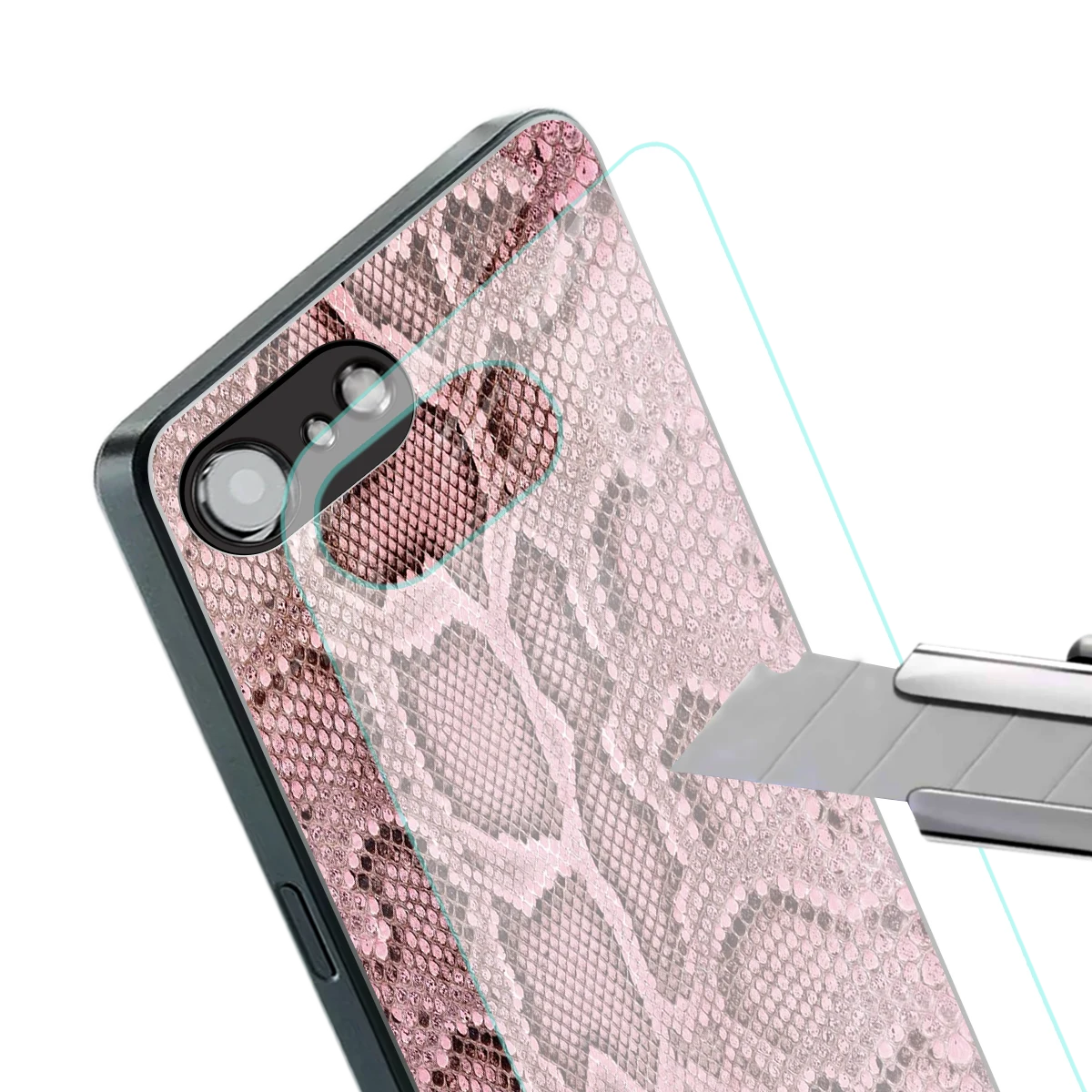 Blush Snake stylish phone case for iphone 16e | glossy glass and slim fit
