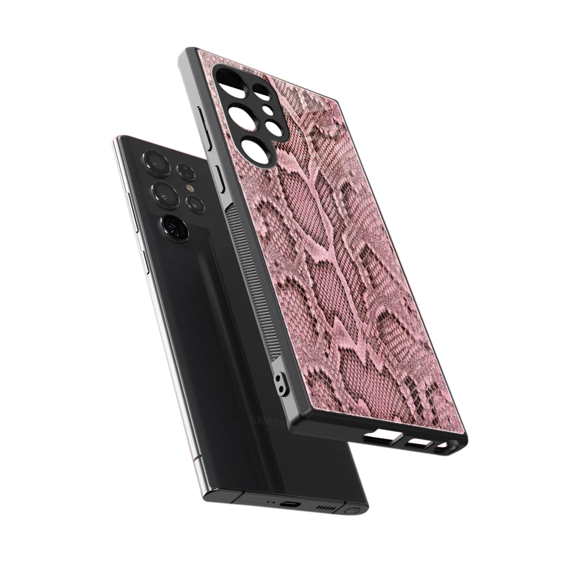 Blush Snake sleek samsung galaxy s24 ultra cover with tempered glass back and TPU edges