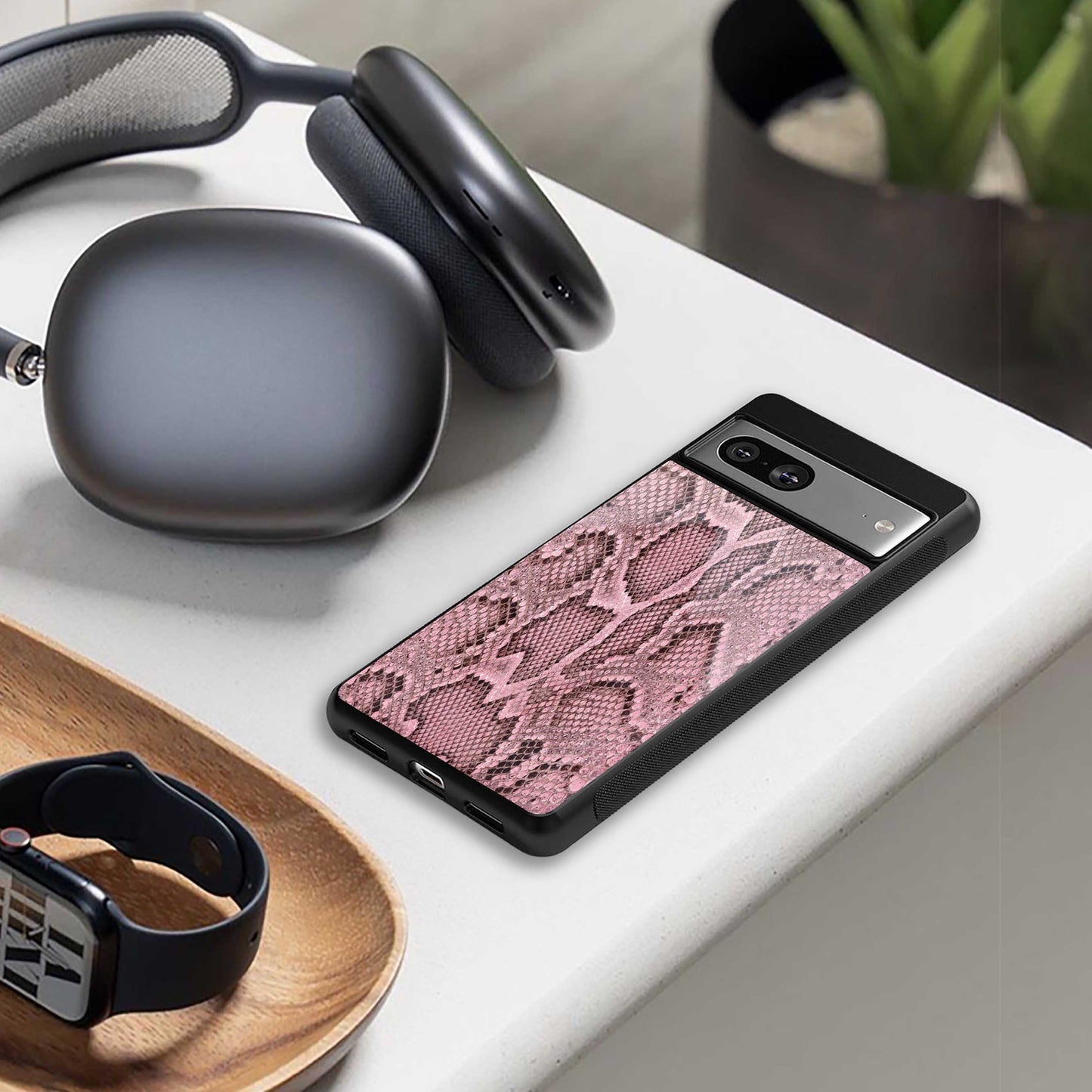 Blush Snake Phone Case for Iphone 16 | Glass Case