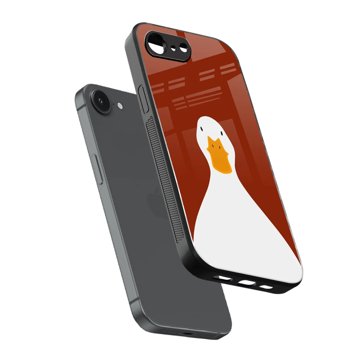 Boring Goose sleek iphone 16e cover with tempered glass back and TPU edges