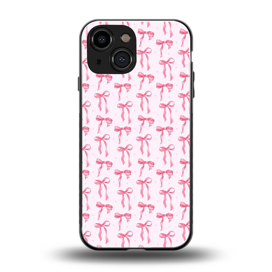 Bow Pink back phone cover | glass case for iphone 13 mini