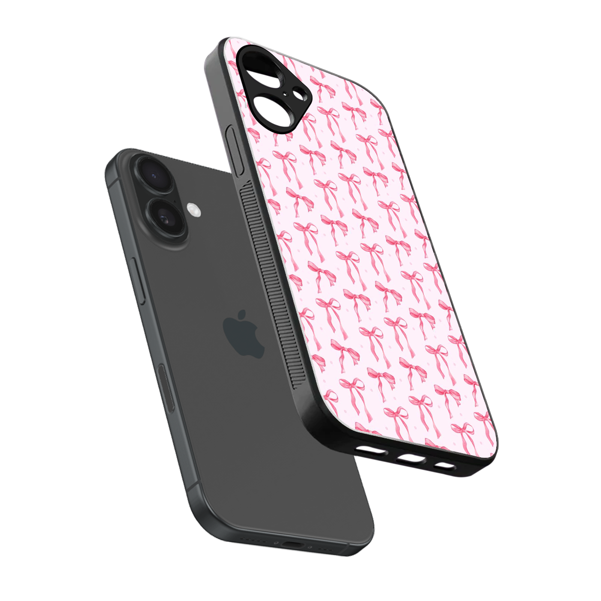 Bow Pink Phone Case for Iphone 16 | Glass Case