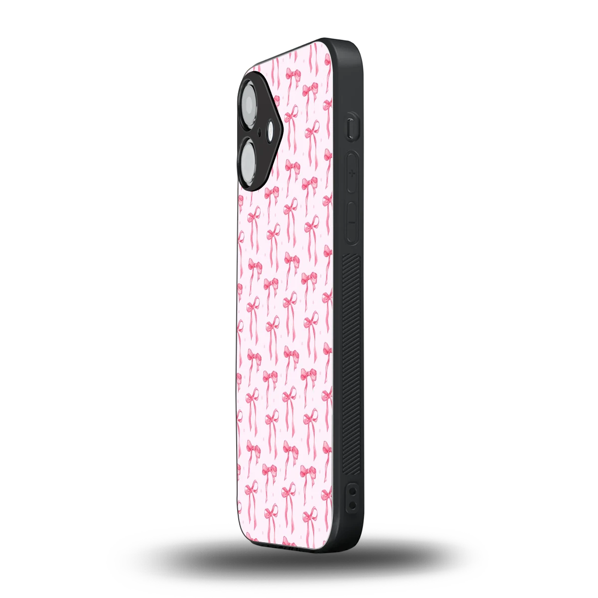 Bow Pink iPhone 16 mobile cover | shockproof glass phone case