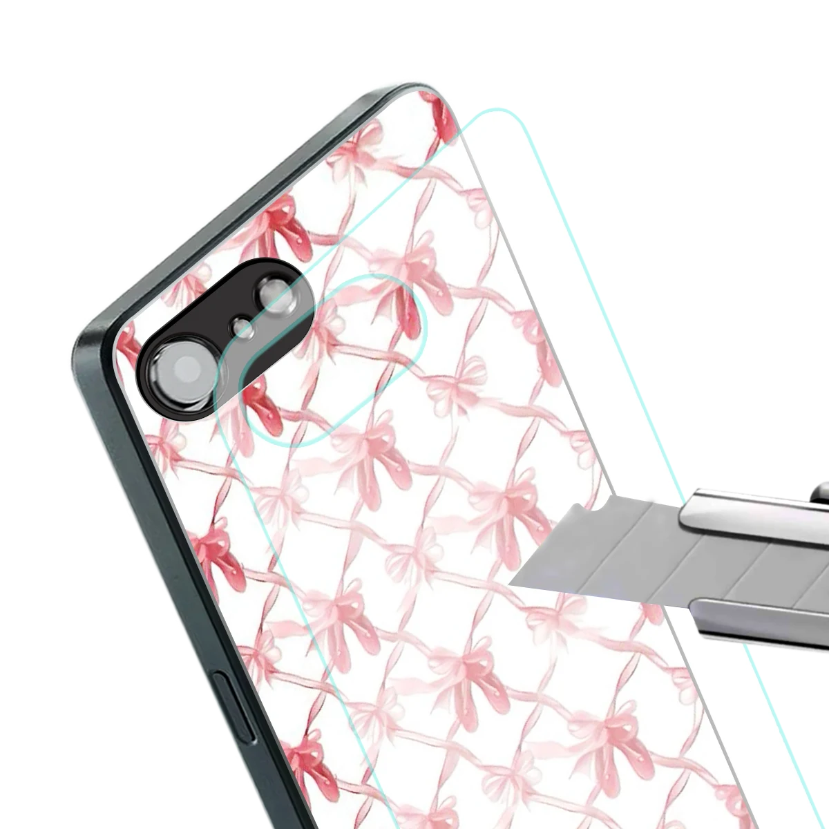 Bow Ribbon stylish phone case for iphone 16e | glossy glass and slim fit